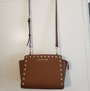 Michael Kors brown gold studded purse